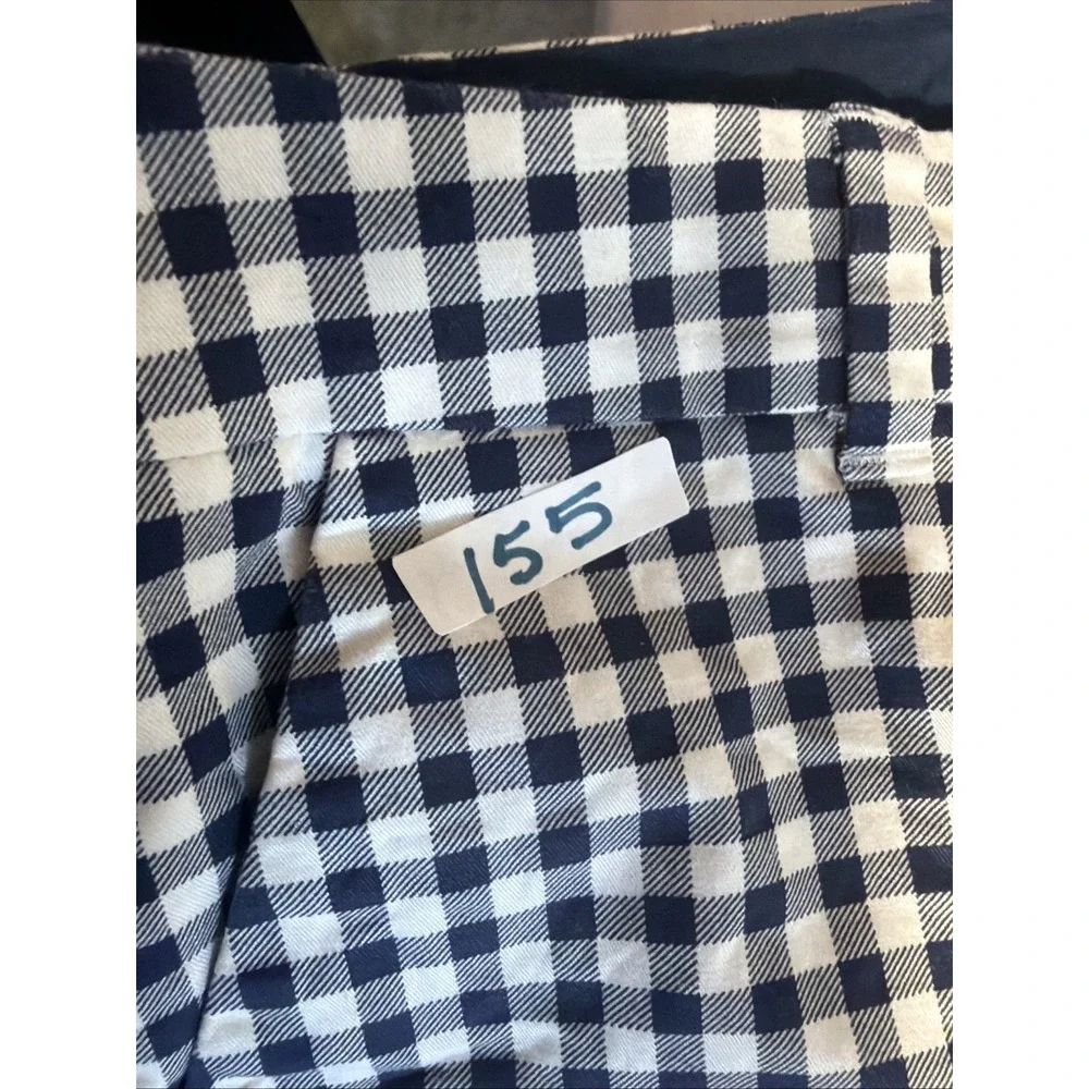 Mid-Rise Shorts 12 Womens Old Navy Everyday Navy Blue Gingham Check Stretch
